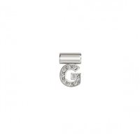 Charm Nomination Donna Sei Mia in Argento Zirconia LETTERA-G - LETTERA-G